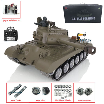 Henglong 1/16 TK7.0 Profession USA M26 RTR RC Tank 3838 360 Degrees Turret IR BB Unit Smoke Metal Sprockets Idlers Road Wheels Gearbox Tracks