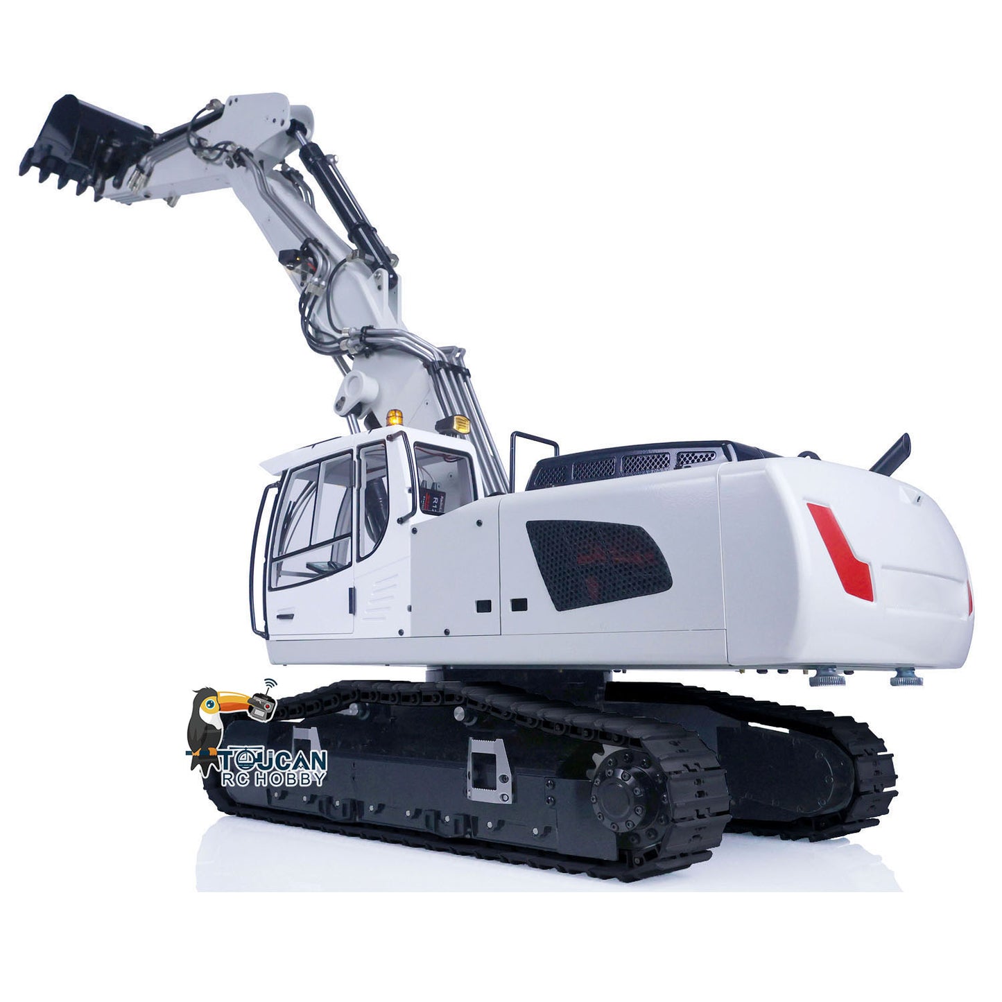 MTM 946-3 Metal 1/14 Excavator All-Metal Hydraulic Tracked Model with T12D Transmitter and Blue Hydraulic Grab plus 2 Buckets and Ripper, Battery Charger Not Included