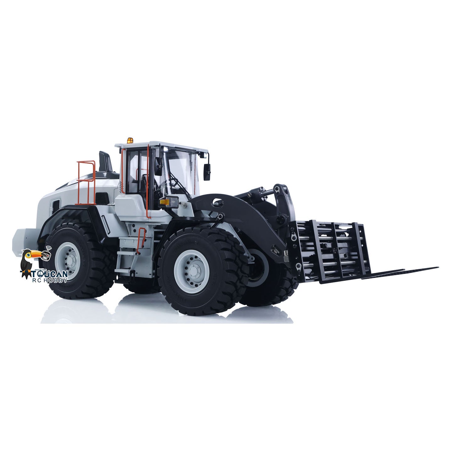 MTM E260L Metal 1/14 Loader Hydraulic Construction Vehicle with 5CH Reversing Valve and 4x4 Axle System White Finished Ready to Run Battery Excluded
