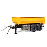 Metal Dump Trailer W/Electric Contact Point for 1/14 8x8 Remote Control Hydraulic Full Tipper LED Light No Oil Pump Battery