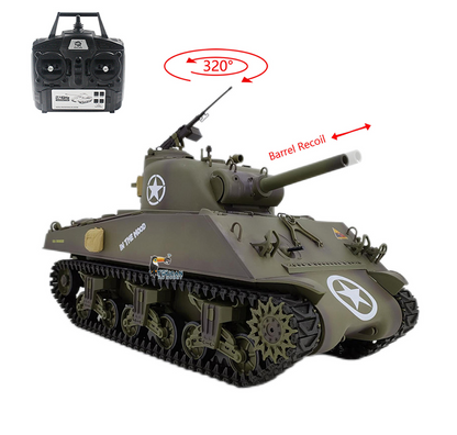 Henglong 1/16 Special Spray Painting TK7.0 Plastic 3898 USA M4A3 Sherman RTR RC Tank BB IR Barrel Recoil Smoke Steel Gearbox