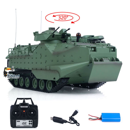 TOUCAN RC HOBBY Tongde TD3.0 1/16 Scale RC Armored Transport Vehicle Remote Control Tank Model Infrared Combat 320degrees Rotating Sound Smoke Lights