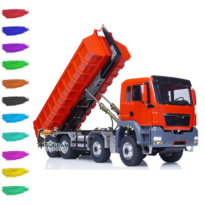 TOUCAN RC HOBBY LESU 1/14 TGS 8*8 RC Hydraulic Dumper Truck Lorry Remote Control Tipper Lights Sound Two Speed ESC Motor 3T Differential Lock Steering Servo