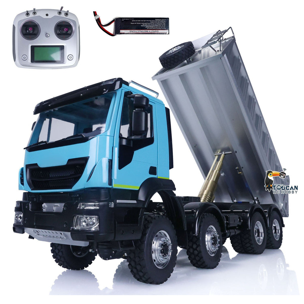 TOUCAN RC HOBBY LESU 1/14 Painted RTR RC Hydraulic Dump Truck 8X8 for Metal Chassis Lock Differential Steering Servo Charger ESC
