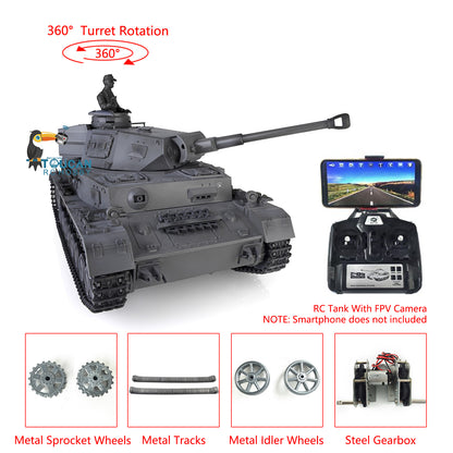 1/16 Maßstab TK7.0 Verbesserter Henglong Panzer IV F2 RTR RC FPV Modellpanzer 3859 360 Turmketten Kettenräder Leiträder Laufräder