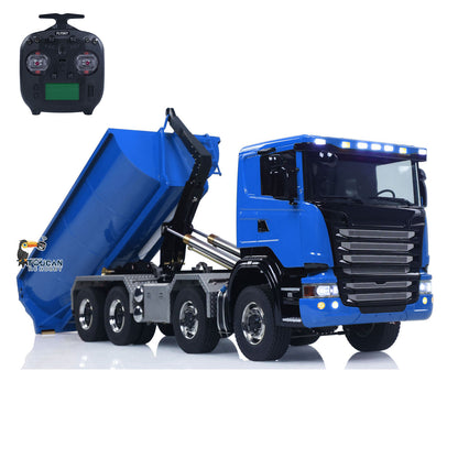 Metall 1/14 Fernbedienung Hydraulische Dump Lkw SC 770S 8X8 RC Volle Kipper Differential Sperre Lichter Sounds FlySky ST8 Radio