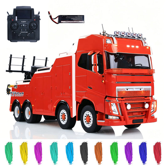 TOUCAN RC HOBBY 8X4 Metal 1/14 RC Road Rescue Truck FH16 RTR 2Speed Gearbox Flysky PL18EV Lite Radio Battery Smoke Light Sound System