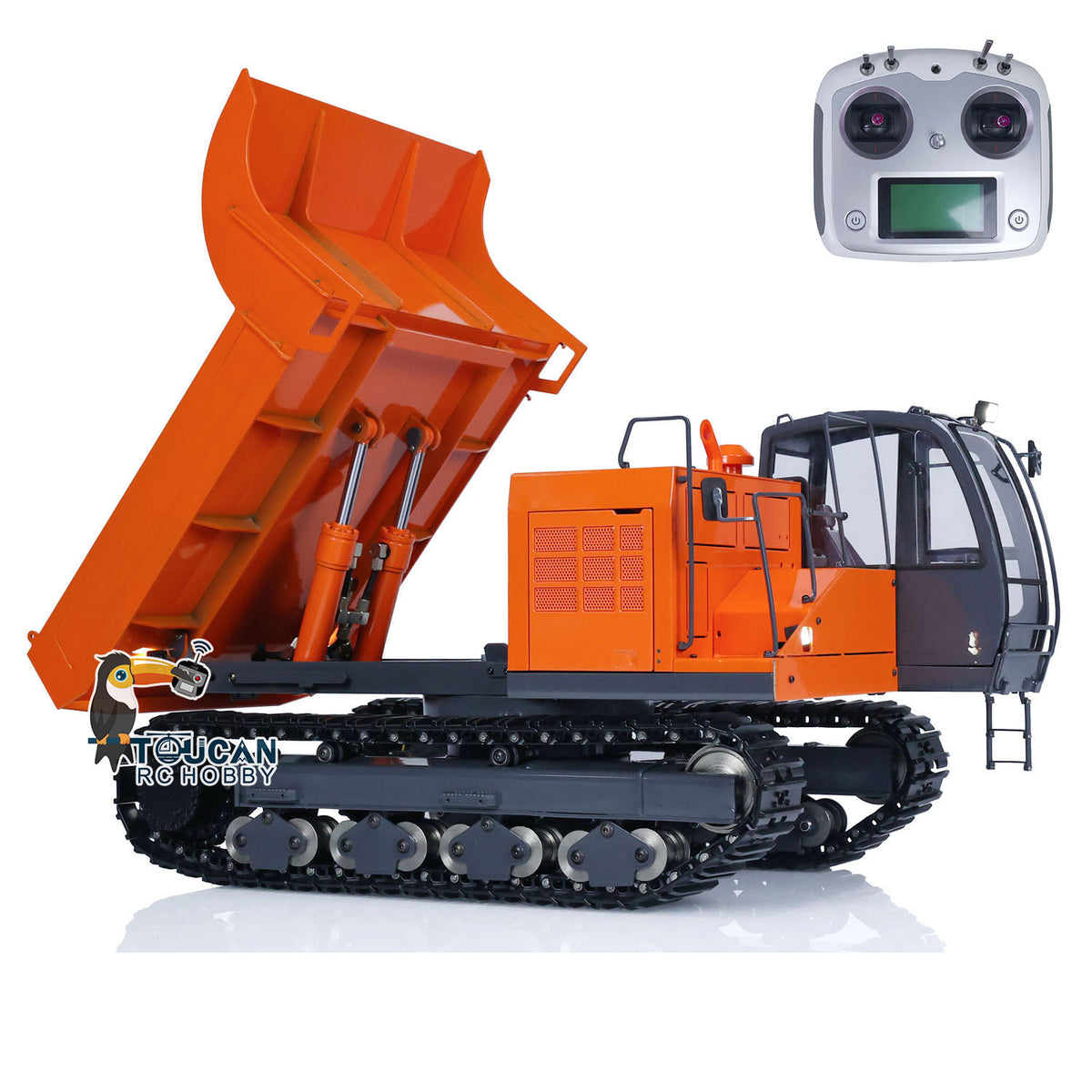 TOUCAN RC HOBBY JXMODEL 1/12 Hydraulic RC Tracked Truck EG110R Remote Control Dumper Car Hobby Models FlySky I6S Servo Motor ESC