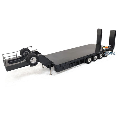 TOUCAN RC HOBBY Metal 4 Axles Trailer for 1/14 JDM 189 RC Tractor Truck with Electric Tailboard