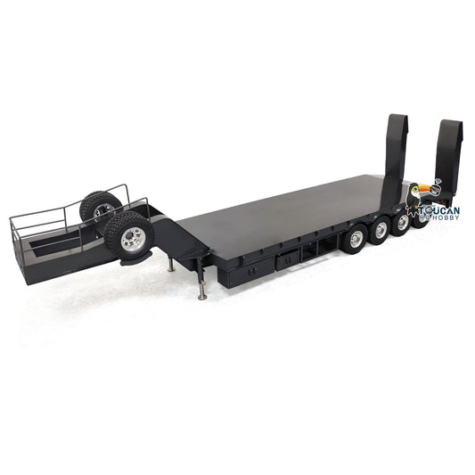 Metallanhänger mit 4 Achsen für 1/14 JDM 189 RC Traktor, ferngesteuerter Sattelschlepper mit elektrischer Heckklappe, lackiert und montiert