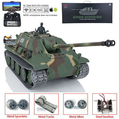 Henglong 1/16 TK7.0 Promotion German Jadpanther 3869 RTR RC Tank FPV Infrared Combat Smoke BB Unit Metal Sprockets Idlers Wheels Tracks Steel Gearbox