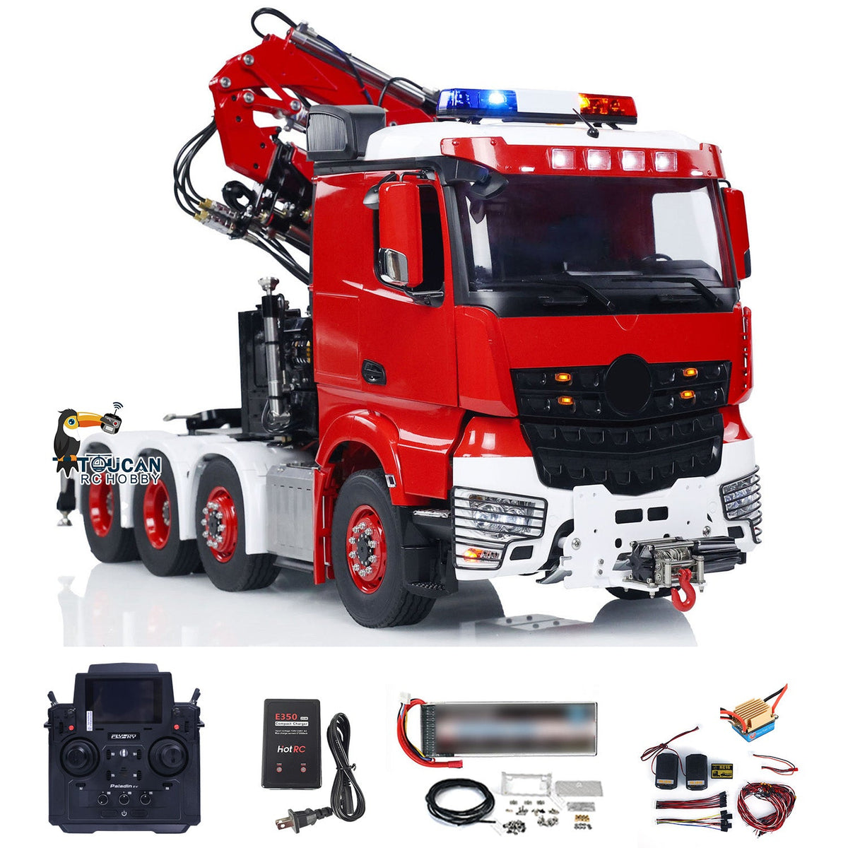 TOUCAN RC HOBBY  8x8 1/14 RC Hydraulic Crane Tractor Truck Fly Jib Remote Control Cars Model