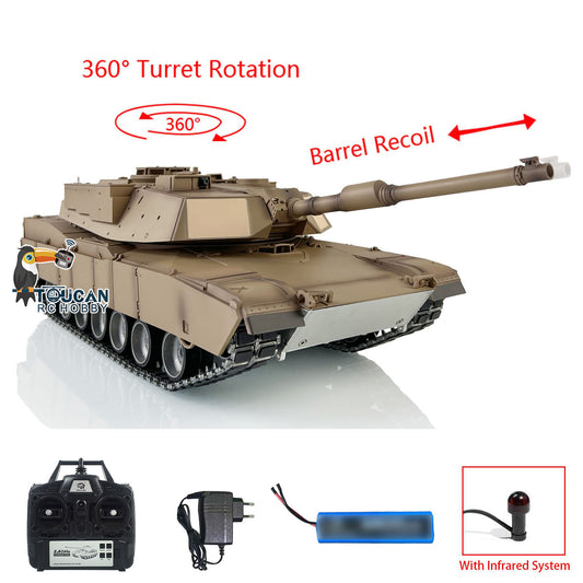 Umgerüsteter 2,4 GHz HengLong Factory USA Abrams Funkgesteuerter BB IR TK7.1 Panzer 3918 M1A2 Metallchassis Kunststoffrumpf