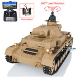2.4Ghz Henglong 1/16 Scale TK7.0 Plastic Version Panzer IV F RC RTR Tank 3858 360 Turret Steel Gearbox Tracks Sprockets FPV