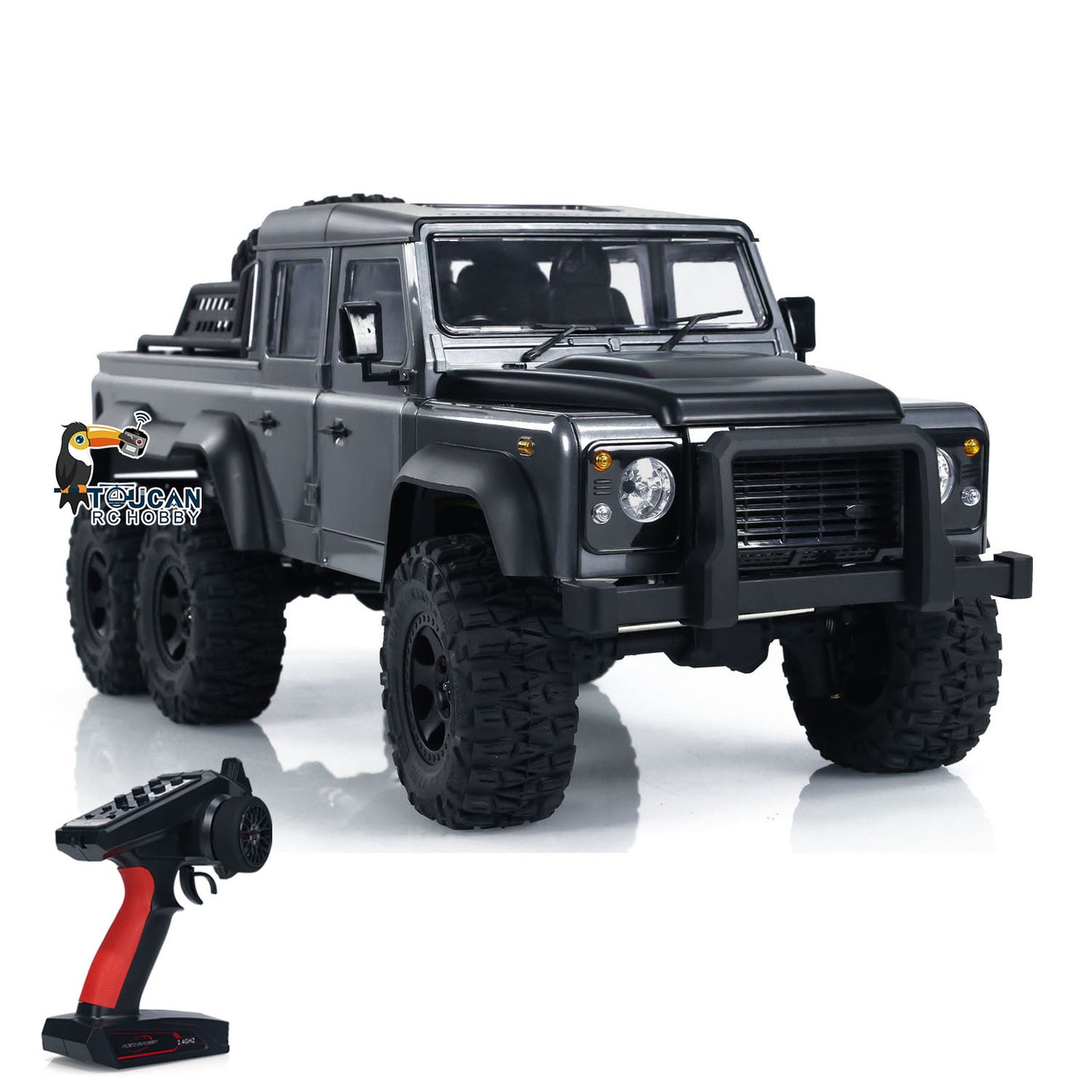 1:10 Off-Road Pickup Truck 6*6 Rock Crawler Lichter Sound Bewegliche Türen 2,4G mit Licht Sound System drei differential schlösser