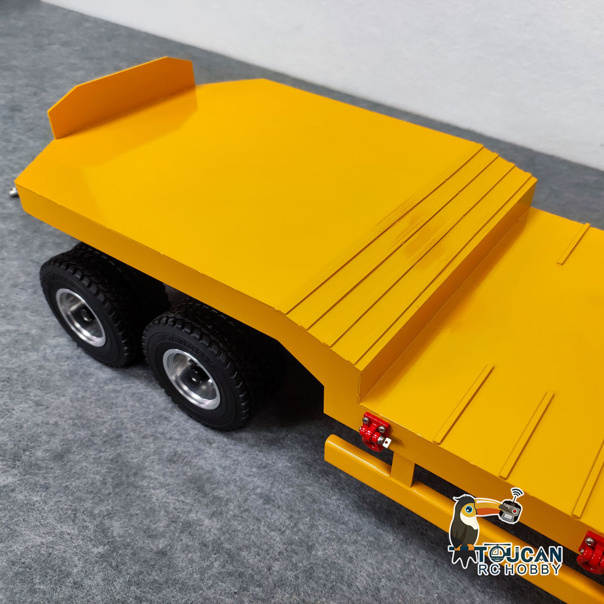 Metall 4-achsiger Vollanhänger für 1/14 RC Sattelzugmaschine Fernbedienung Auto Simulation Hobby Modell DIY Heckklappe