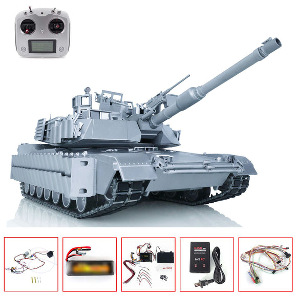 1:16 RC Military Tank 3918 Full Metal Abrams M1A2 TUSK II Ready to Run Track Car Electronic Model 360 Degree Rotating Smoke