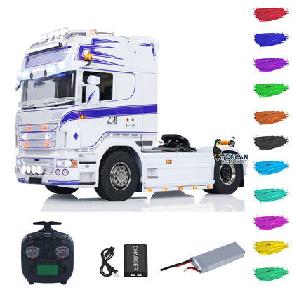 1/14 RC Sattelzugmaschine 4x4 RTR Transportfahrzeug Metallchassis R730 Smoke 3-Gang Zusammengebauter LKW