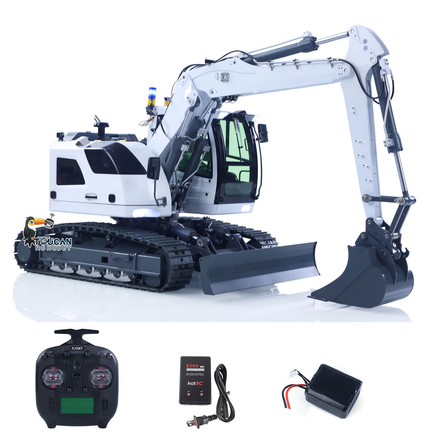 CUT 1/14 Scale 914 Metal RC Hydraulic Excavator 5-ways Valve Remote Control Digger ST8 Radio Controller Model for Hobbyists