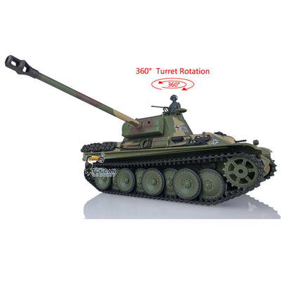 Henglong TK7.0 Deutscher Panther G aus Kunststoff im Maßstab 1/16, fahrbereit, ferngesteuerter Modellpanzer 3879 mit 360-Grad-Turmketten und Kettenrädern