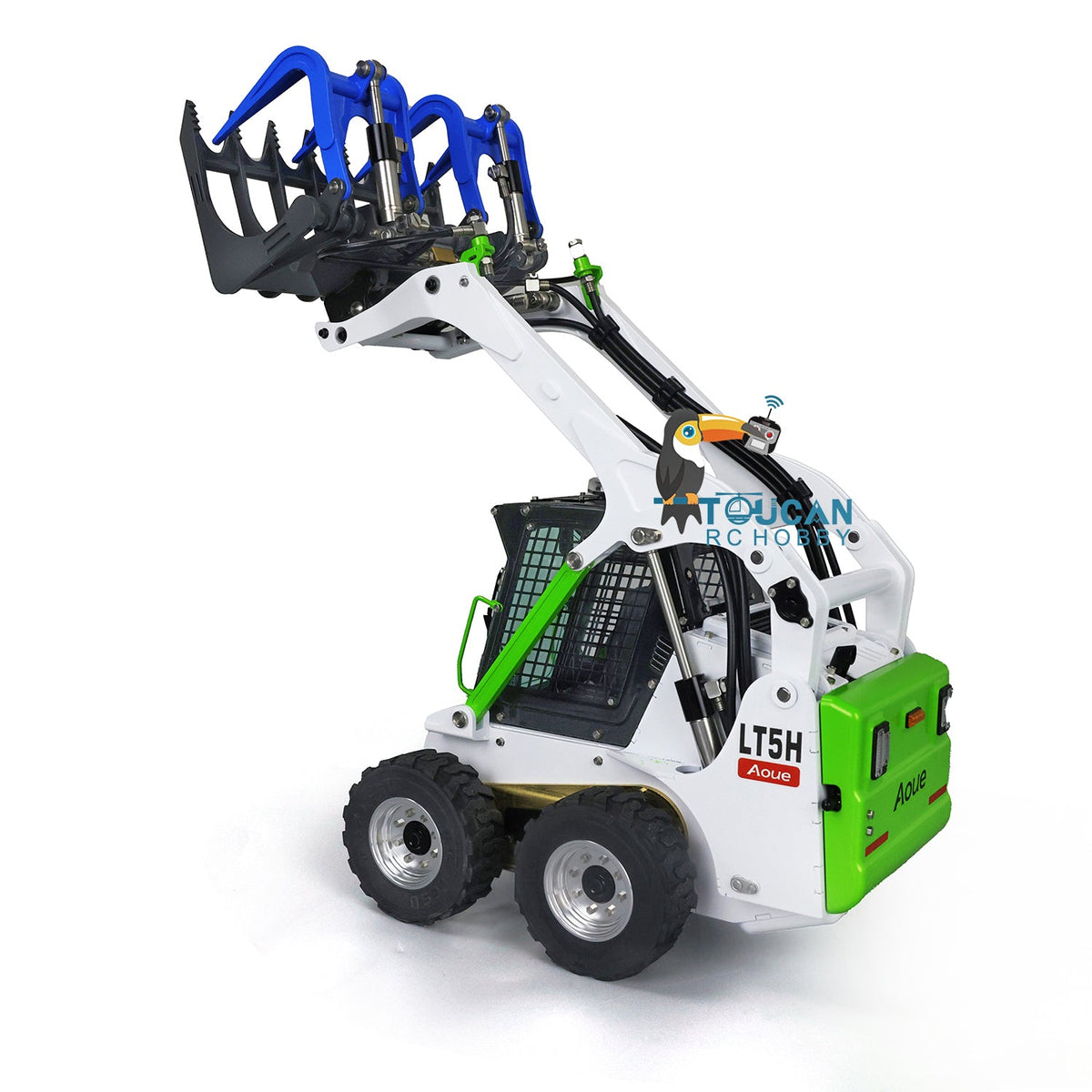 TOUCAN RC HOBBY LESU 1/14 Metal Wheeled Skid-Steer Hydraulic RC Loader Aoue LT5H I6S RTR Painted Ripper Scarifier Gripper Sieve Bucket Trailer