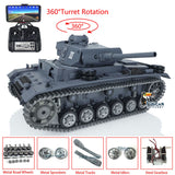 1/16 TK7.0 Customized VersionHenglong Panzer III L Ready To Run Remote Controller Model Tank 3848 Metal Track Wheels BB IR FPV