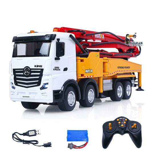HUINA 1/18 Remote Control Concrete Pump Truck 1381 Engineering Vehicle Finished Model RTR Manual Support Leg Light Sound Effects
