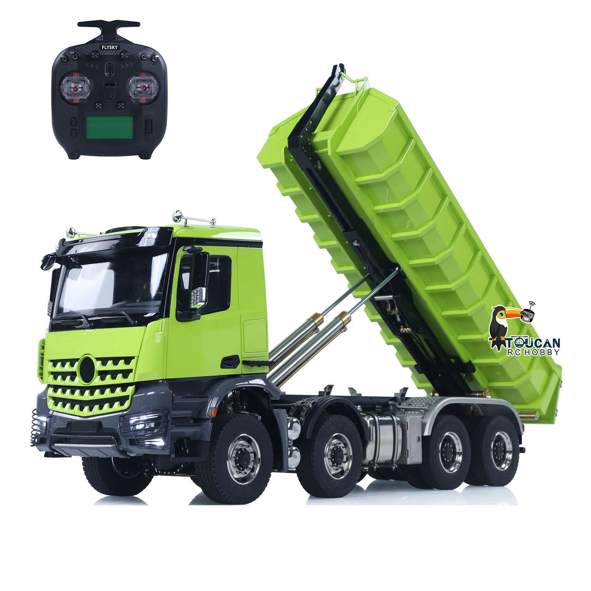 TOUCAN RC HOBBY 1/14 8x8 Metal Hydraulic RC Dumper Tipper Car Radio Control Full Dump Trucks with Standard Bucket Hobby Model DIY PNP
