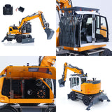 LR914 PRO MAX Metal 4WD 1/14 RC Hydraulic Wheeled Excavator 11-ways Valve RTR Radio Controlled Digger PL18EV Lite Battery Light