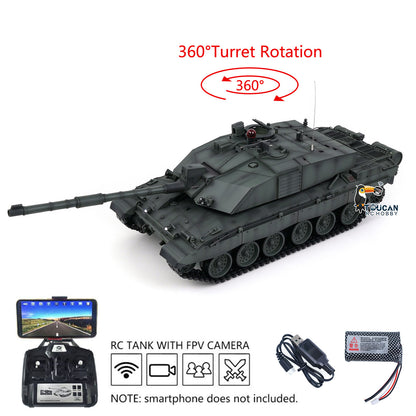 TOUCAN RC HOBBY Henglong 1/16 TK7.0 Customize 3908 Challenger II RTR RC Tank FPV 360 Degrees Turret IR BB Smoke Metal Tracks Road Drive Idler Wheels