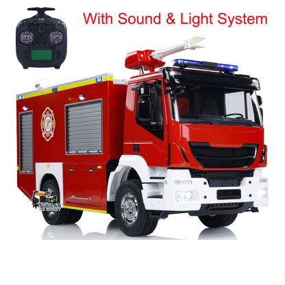 1/14 RC Feuerwehrauto 4x2 Zusammengebautes Rettungsfahrzeug 2-Gang-Getriebe Licht Sound Lackiertes Fahrzeug 