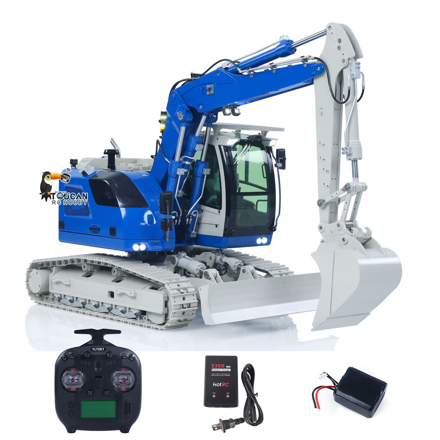 CUT 1/14 Scale 914 Metal RC Hydraulic Excavator 5-ways Valve Remote Control Digger ST8 Radio Controller Model for Hobbyists