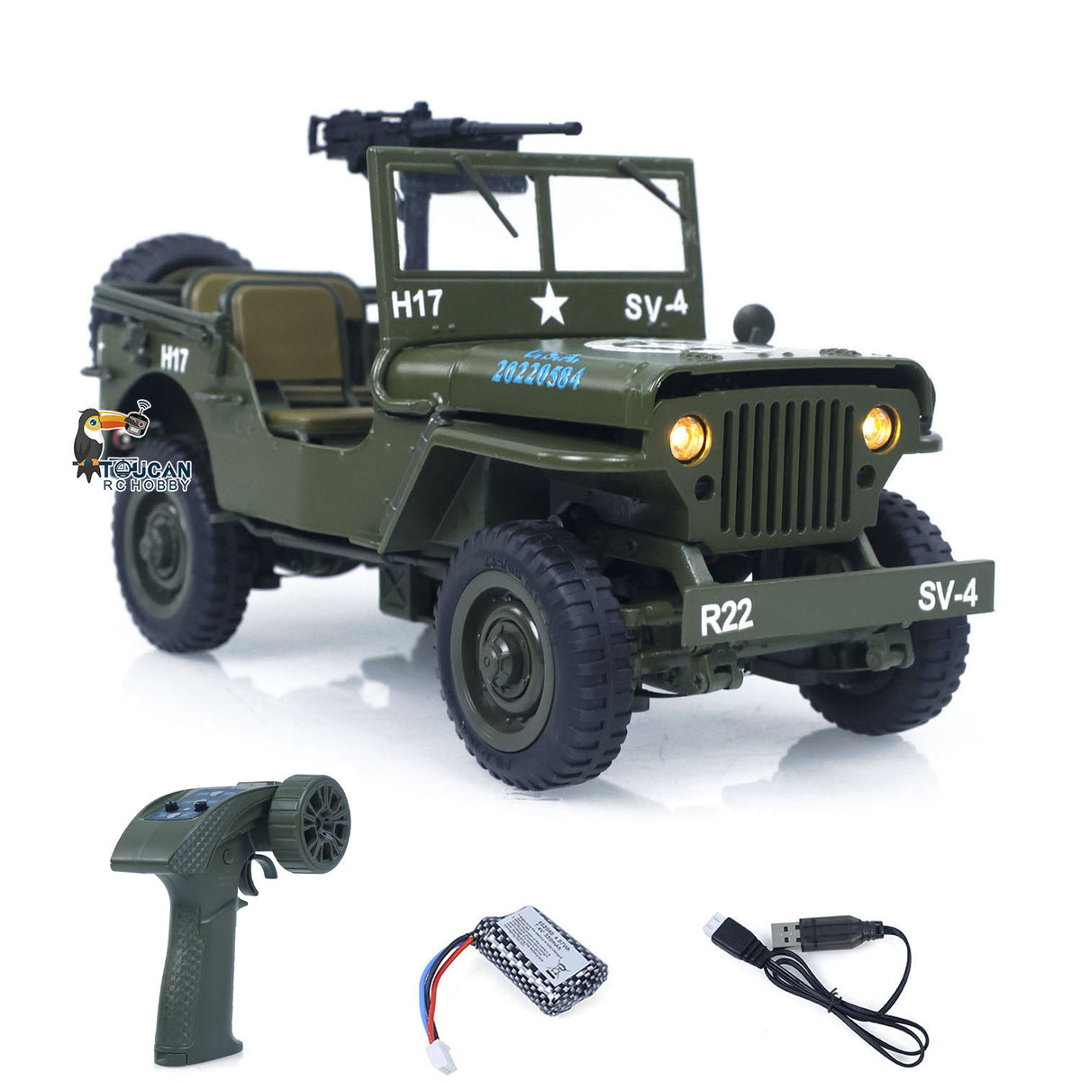 1/16 Remote Control Off Road Vehicle 4*4 Electric RC Military Truck Model Metal Car Shell Drive Shafts Chassis Rail Gears RTR