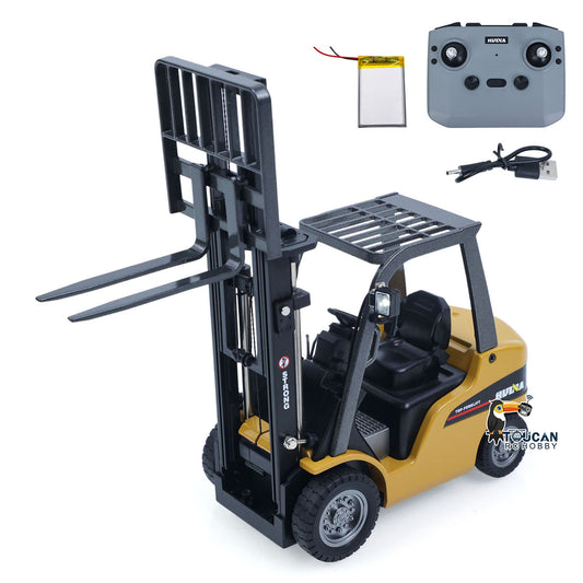 TOUCAN RC HOBBY HUINA 1/50 Electric Remote Control Forklift 9925 Mini Warehouse RC Model Desktop Level Light Sound Effect Battery