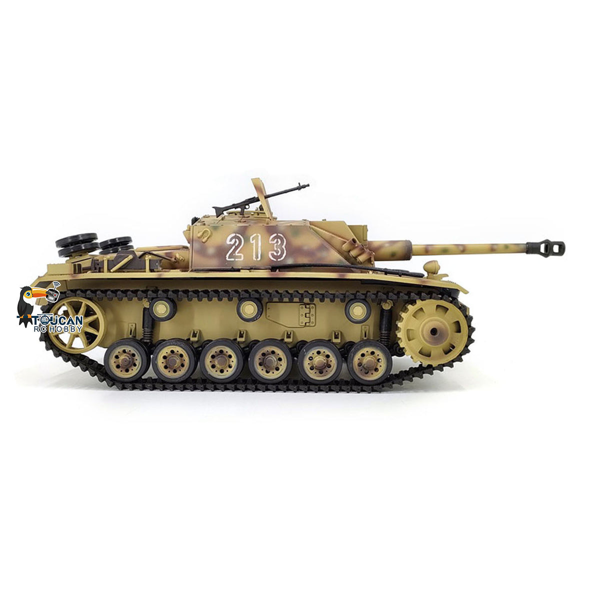 2.4G Henglong 1/16 7.0 Plastic German Stug III RTR RC Tank Model 3868 BB IR Steel Gearbox 1800MAH Battery Radio Sound Lights
