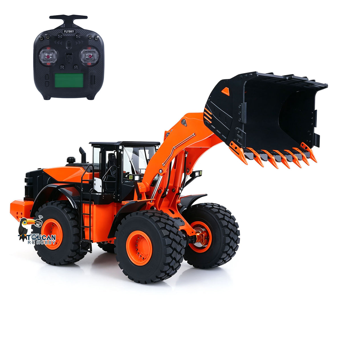 In Stock TOUCAN RC HOBBY 1/14 RC Hydraulic Loader JDM 198 Remote Control Construction Truck for ZW370 Model 2-Speed Transmission FlySky ST8 Radio CNC Machined Metal Parts