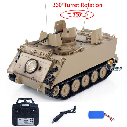 1/16 Tongde RC Tank M2412-B M113A1 ACAV Infrared 360 Turret Rotation Smoking Light Sound Remote Control Electric Model RTR