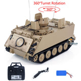 1/16 Tongde RC Tank M2412-B M113A1 ACAV Infrared 360 Turret Rotation Smoking Light Sound Remote Control Electric Model RTR