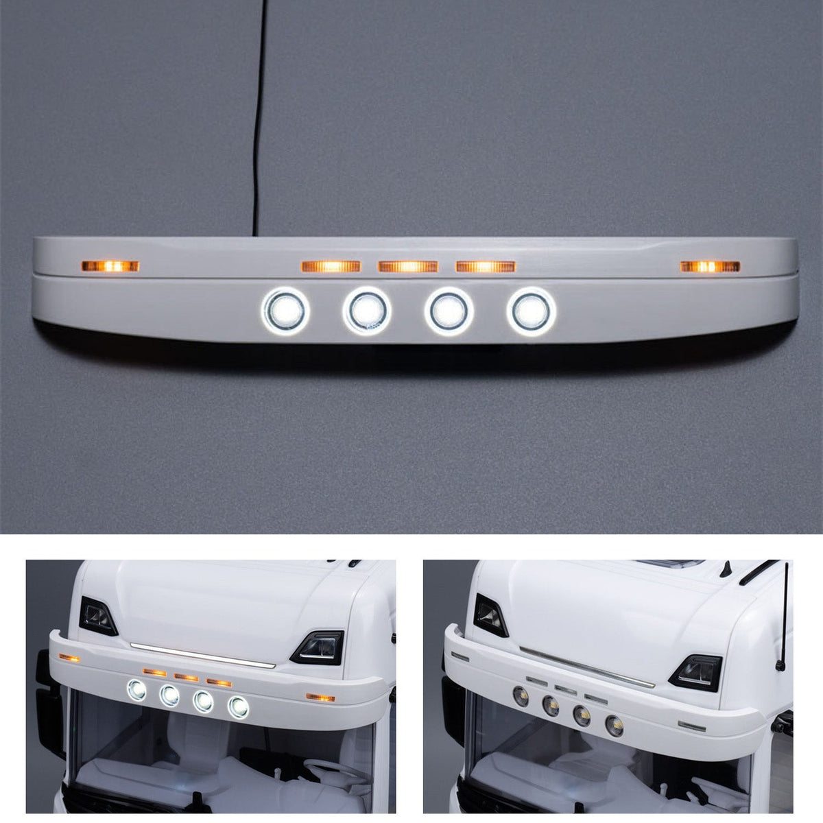 Sonnenblende aus Kunststoff, 5–9 V, LED-Licht für 1/14 Fernbedienung Tamiya Sattelzugmaschine SC 770S 6X4 4X2 56373 RC LKW Auto Upgrade-Teil