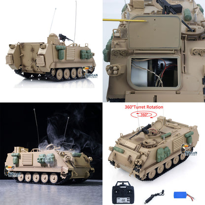 TOUCAN RC HOBBY Fast Free Shipping Tongde 1/16 RC Military Tank M2412-C M113A2 APC Turret Rotation 360 Degree Infrared LED Light Sound System Remote Control Electric Toy Model