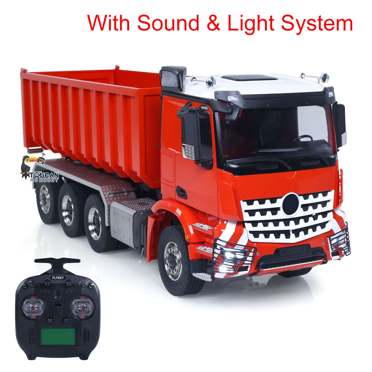 TOUCAN RC HOBBY  G88 1/14 Metal 8x8 RC Hydraulic Roll on Roll off Dump Truck 3 Speed Transmission Differential Lock Rear Axle Steering for Modelers