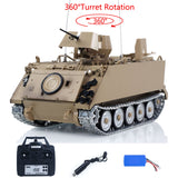 TD 1/16 RC Tank M2412-B M113A1 ACAV 360 Turret Rotation Infrared Metal Wheels Gearbox Smoke Unit Radio Control Military Model