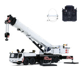 Eyewhale D1350 1/14 Metal RC Hydraulic Mobile Crane Truck Heavy Machine FlySky PL18EV Remote Controller for Indoor Play