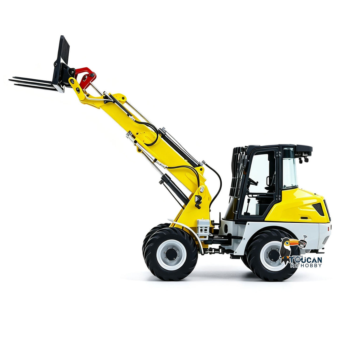 TOUCAN RC HOBBY LESU RTR 4X4 1:14 RC Hydraulic Telescopic Arm Loader AOUE AT1050 Metal Fork Lift Trucks Light Sound Flysky I6S Radio Battery