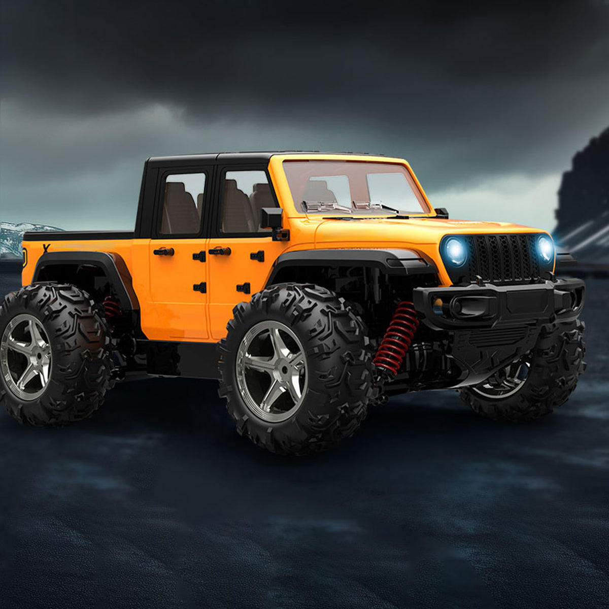 1/20 RC Hochgeschwindigkeits-Pickup-Truck C8819 4WD 2.4G Fernbedienung Geländewagen Heberad LED-Leuchten Motor Betriebsbereites Auto