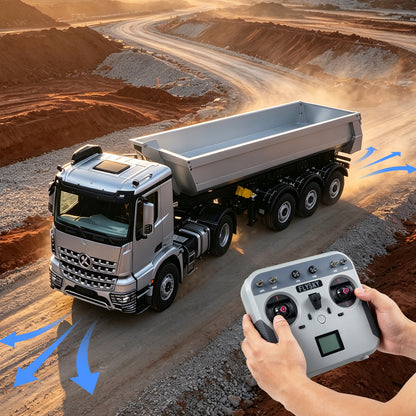 Kabolite 1/14 4X4 5801 RC Sattelzugmaschine 3 Achsen Elektro Hebe Dump Trialer RTR Auto Licht Sound System Batterie Lackiert Montiert