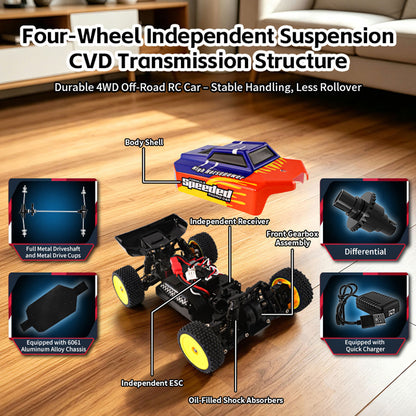 TOUCAN RC HOBBY 1/24 Electric Remote Control Off Road Car 2401A 30KM/H High Speed RC Vehicle Model CVD Drive Shafts Metal Chassis Battery RTR