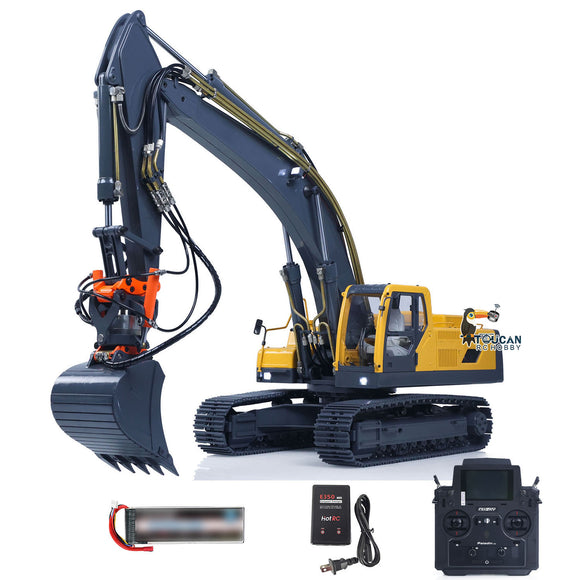 1/14 RC RTR Hydraulic Excavator EC360 JDM V2 Upgraded Digger Model with Sound & Light Systems Three-way directional valves Battry