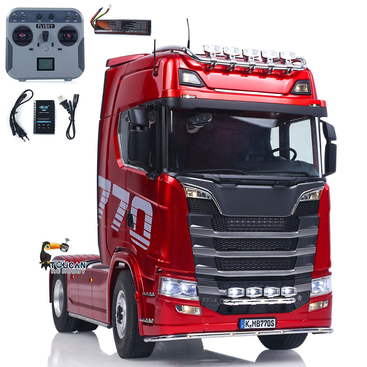TOUCAN RC HOBBY 1/14 KABOLITE 100 4X2 Remote Control Tractor Truck 770S RC Construction Vehicle RTR Model Light System 2Speed Transmission Differential Locks