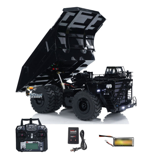LZGH-C793D-2 1/20 Metal Hydraulic RC Dump Mining Truck Big S Tread Tire RTR w/Battery Charger Radio Light Warning